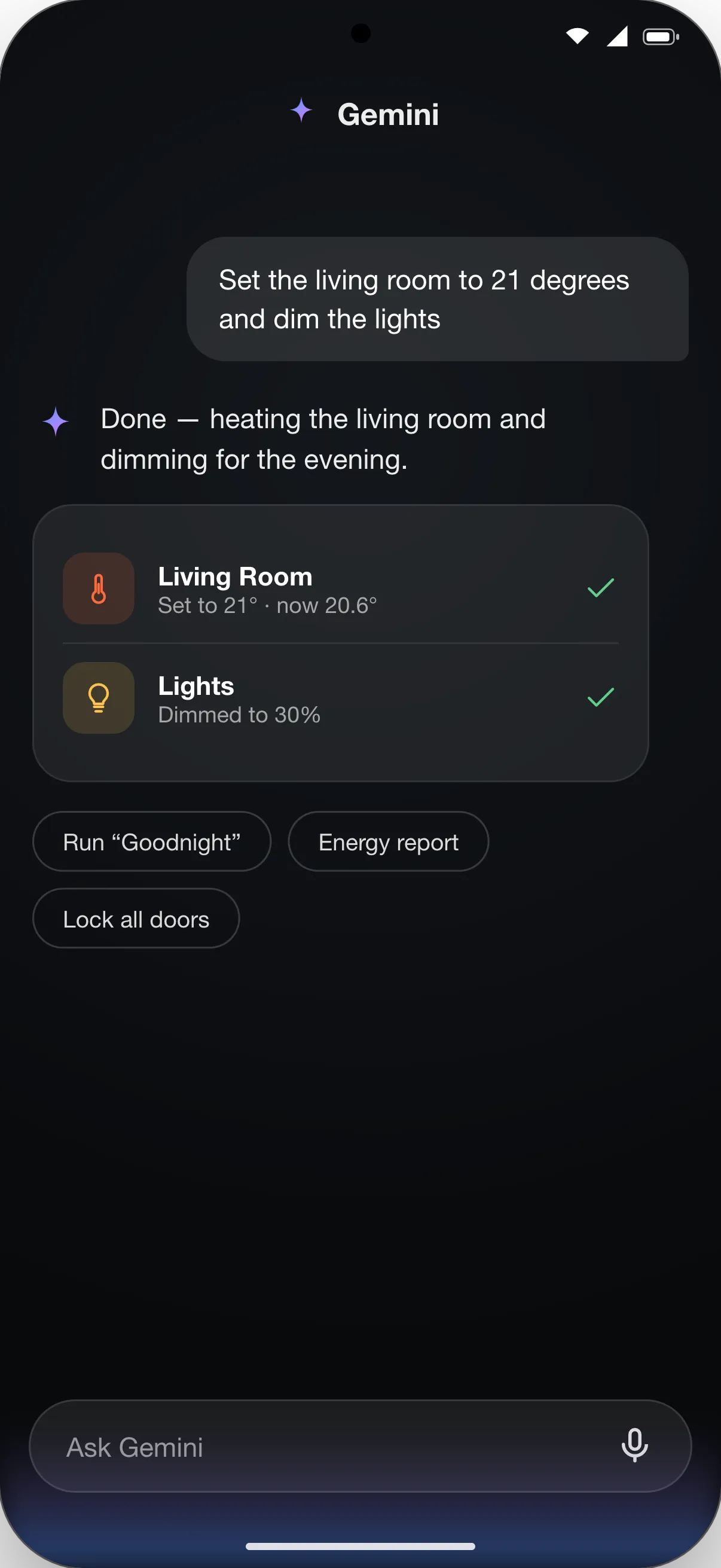 A GEA assistant UI running natively on Android