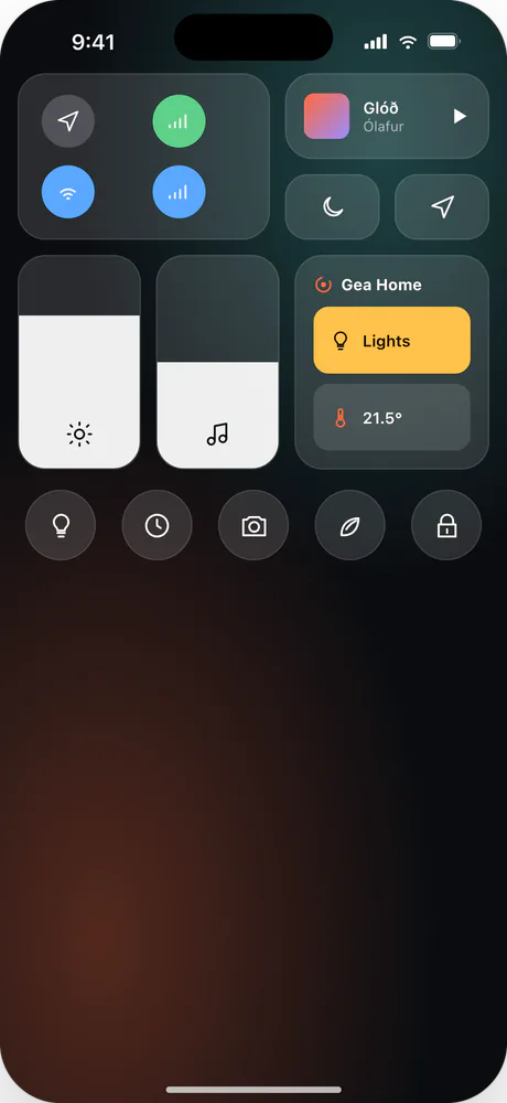 A GEA iOS controls UI